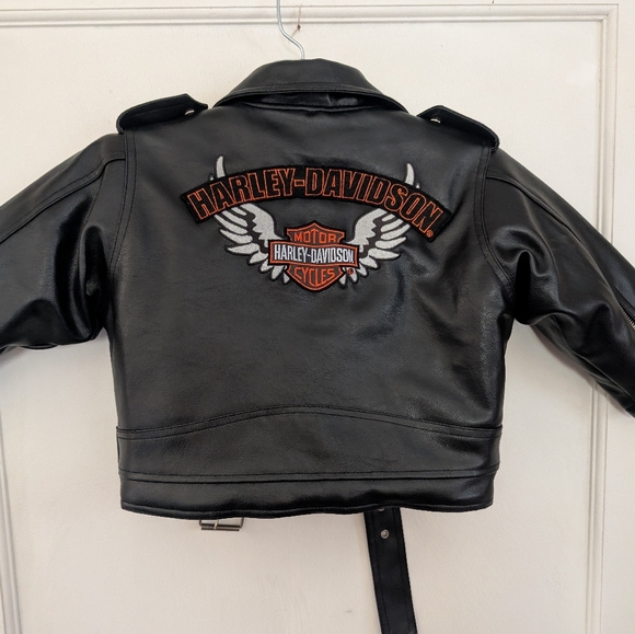 Harley-Davidson Vintage Toddler Faux Leather Jacket Born To Ride 24 Months - Picture 9 of 10